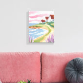 De wijngaard van Martha | Waterverf Beach Path Pai Canvas Afdruk (Insitu (Woonkamer))