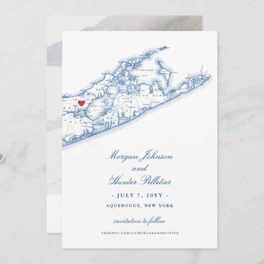 De wijngaarden bij Aquebogue Elegant Wedding Save The Date (Voorkant / Achterkant)