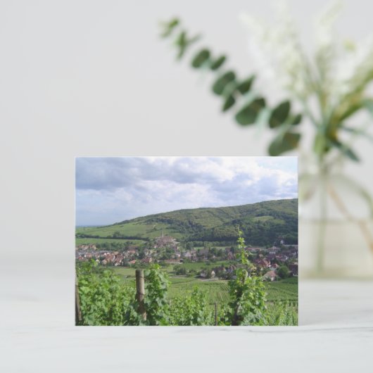 De wijngaarden van de Elzas Briefkaart (Staand voorkant)
