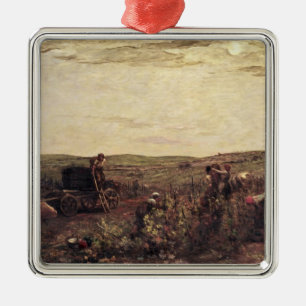De wijnoogst in Bourgogne, 1863 Metalen Ornament