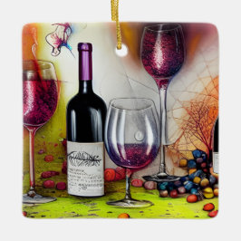 De wijntest is kleurrijk en is persoonlijk keramisch ornament