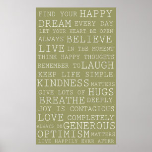 De wijze Groene Positieve Inspirerend Woorden van Poster