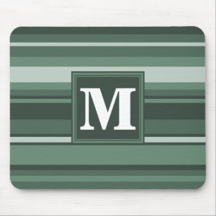 De wijze groene strepen van het monogram muismat