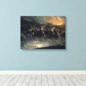 De Wilde Hunt van Odin door Peter Nicolai Arbo 187 Canvas Afdruk (Insitu (Houten vloer))