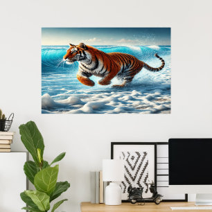 De wilde oceaan van de tijger poster
