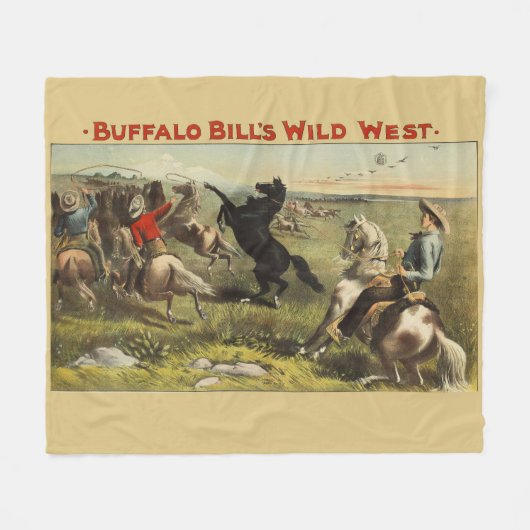 De wilde paarden van Buffalo Bill Fleece Deken (Voorkant (Horizontaal))