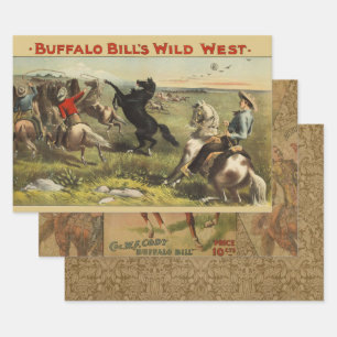 De wilde paarden van Buffalo Bill Inpakpapier Vel