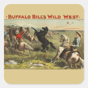 De wilde paarden van Buffalo Bill Vierkante Sticker