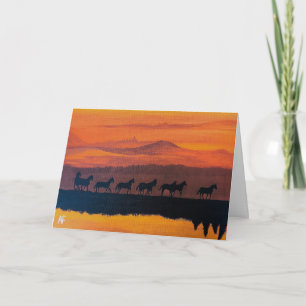 De wilde paarden van Montana schilderij van Alfred Kaart