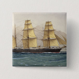 De Wilde Zwan, 1906 Vierkante Button 5,1 Cm