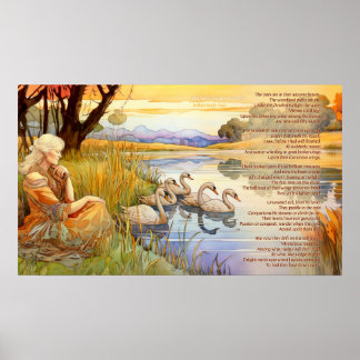 De wilde zwanen bij Coole gedicht en kunstwerk Poster