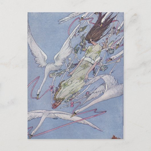 De wilde zwanen briefkaart (Voorkant)