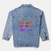 De wind op mijn gezicht - Rainbow Lettering Denim Jacket (Achterkant)