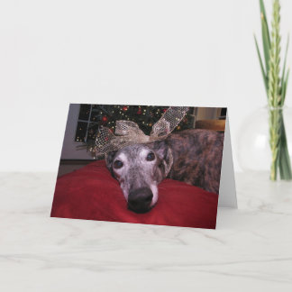 De Windhond van Kerstmis juicht toe Feestdagen Kaart