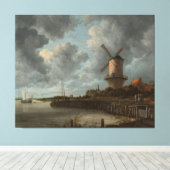 De windmolen bij Wijk bij Duurstede, Jacob Isaacks Canvas Afdruk (Insitu (Houten vloer))
