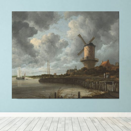 De windmolen bij Wijk bij Duurstede, Jacob Isaacks Canvas Afdruk (Insitu (Houten vloer))