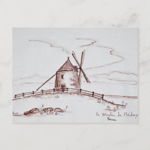 De windmolen Le Moulin de Moidrey Pontorson Briefkaart