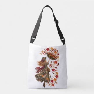 De Windverzamelaar – Whimsical Herfst Vrouw Crossbody Tas