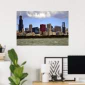 De Windy City Skyline Poster (Thuiskantoor)