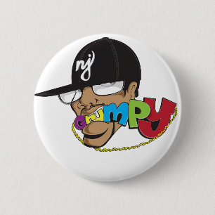 DE WINKEL VAN GRUMPY RONDE BUTTON 5,7 CM