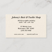 De Winkel van het aas en van de Uitrusting Visitekaartje (Achterkant)