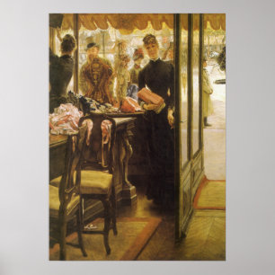 De winkelmeisje door James Tissot, Victoriaanse fi Poster