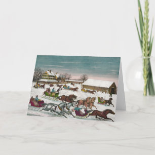 De winter die het Hotel van Brighton verlaten Feestdagen Kaart