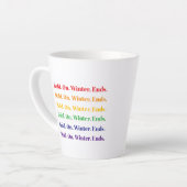 De winter eindigt latte mok (Linkerhoek)