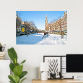 De winter in Amsterdam in Nederland Poster (Thuiskantoor)