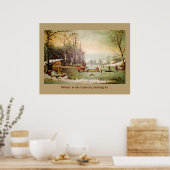 De winter in het land, het Poster krijgen van ijs (Keuken)