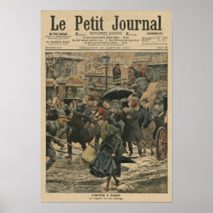 De winter in Parijs loopt in de modder Poster