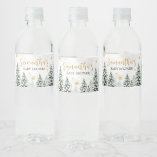 De winter is het koud buiten Baby shower Waterfles Etiket