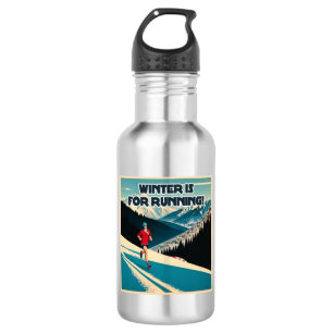 De winter is om te rennen waterfles