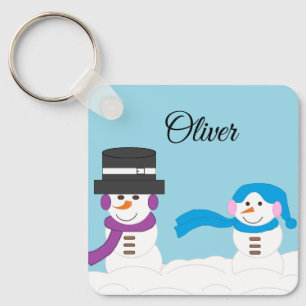 De winter is sneeuwachtig sleutelhanger