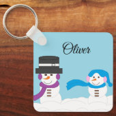 De winter is sneeuwachtig sleutelhanger (Voorkant)