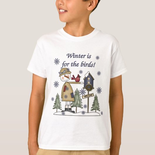 De winter is voor de T-shirts van vogels en cadeau (Voorkant)