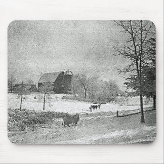 De winter op het boerderij muismat