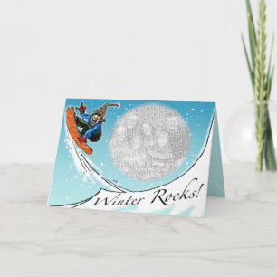 De winter schommelt Seizoengebonden Wenskaart Feestdagen Kaart