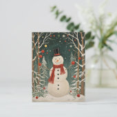 De winterdroom van de sneeuwman feestdagenkaart (Staand voorkant)