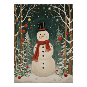De winterdroom van de sneeuwman perfect poster
