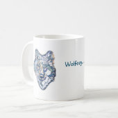 De Winterwolf (gepersonaliseerde) Koffie Mok (Voorkant links)