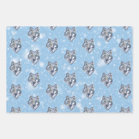 De winterwolf inpakpapier vel (Voorkant)