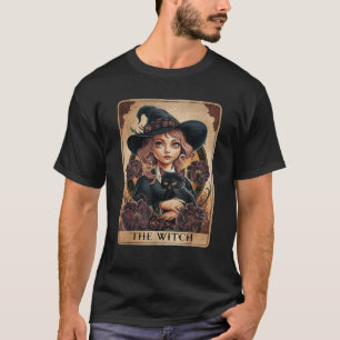 De Witch Tarot Kaart Gothic Witchy Vibes Black Cat T-shirt