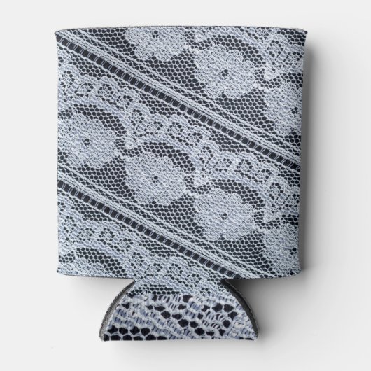 De witte Achtergrond van de Kantstof Textuur Blikjeskoeler (Voorkant)