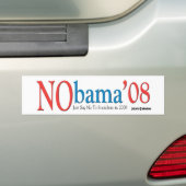 De witte achtergrond van NObama Bumpersticker (Op auto)