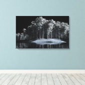 De witte Bossen (nacht) Canvas Print (Insitu (Houten vloer))