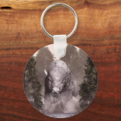 De witte buffel sleutelhanger (Voorkant)