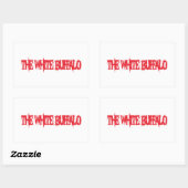 De witte buffelband rechthoekige sticker (Vel)