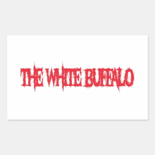 De witte buffelband rechthoekige sticker (Voorkant)