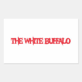 De witte buffelband rechthoekige sticker